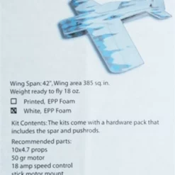 FFMFREESTYLE42W FANCY FOAM 42" Freestyle Unpainted EPP Kit W/hardware