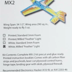 FFMMX2WM FANCY FOAM MX2, White, Milled "feather" Light Depron Kit