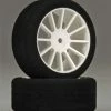 GANGVX06C GANDINI 1/10 Re Tour 30mm 35 Shore Mounted 12-Spoke White Tires (2)