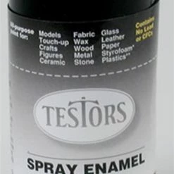 TES1249T Testors Spray Flat Black 3 Oz
