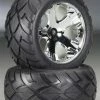 TRA3773 Traxxas Chrome AllStar Wheels, Anaconda Tires Assembled