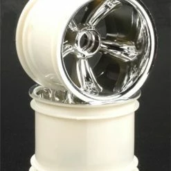 TRA4174 Traxxas Front Wheel Chrome Nitro Rustler (2)