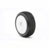 AKA14007XRW AKA RACING 1/8 Impact Soft Long Wear Pre-Mounted Tires, White EVO Wheels (2): Buggy