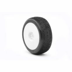 AKA14007XRW AKA RACING 1/8 Impact Soft Long Wear Pre-Mounted Tires, White EVO Wheels (2): Buggy