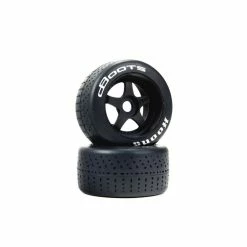 ARA550084 ARRMA 1/7 DBoots Hoons Rear 107 Silver Pre-Mounted Belted Tires, 17mm Hex (2)