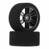 BXRF3032B BSR RACING 1/10 30mm Nitro Touring Foam Tires, Mounted, 32 Rear, Black Wheels (2)