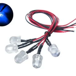 CSRLED-10MM-5B COMMON SENSE RC Pre-Wired 10mm Bright LED Light Bulbs - Blue- 5-Pack