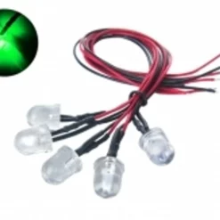 CSRLED-10MM-5G COMMON SENSE RC Pre-Wired 10mm Bright LED Light Bulbs - Green - 5-Pack