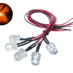 CSRLED-10MM-5O Common Sense RC 5-Pack Of Pre-Wired 10mm Bright Orange LED Light Bulbs