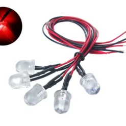 CSRLED-10MM-5R Common Sense RC 5-Pack Of Pre-Wired 10mm Bright Red LED Light Bulbs
