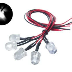 CSRLED-10MM-5W Common Sense RC 5-Pack Of Pre-Wired 10mm Bright White LED Light Bulbs