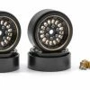 DTSCX24-112 HOBBY DETAILS CNC Brass Beadlock Wheels 4pcs/set For Axial SCX24 CarDia 31mm, Height 13mm Black Gold