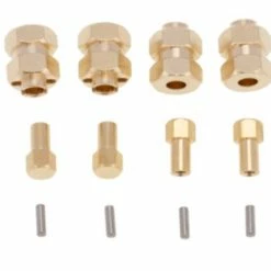 DTSCX24-30 HOBBY DETAILS Axial SCX24 4mm Diameter Brass Wheel Hex Adaptor 4pcs/set