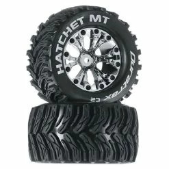 DTXC3527 DURATRAX Hatchet MT 2.8" 2WD Mounted Rear Tires, Chrome (2)