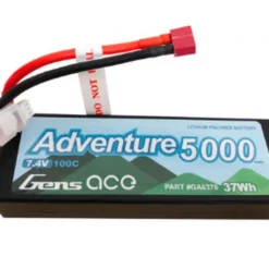 GA100C50002SDHC-ADV Gens Ace Adventure 5000mAh 7.4V 100C 2S1P HardCase Lipo Battery Pack 24# With Deans Plug