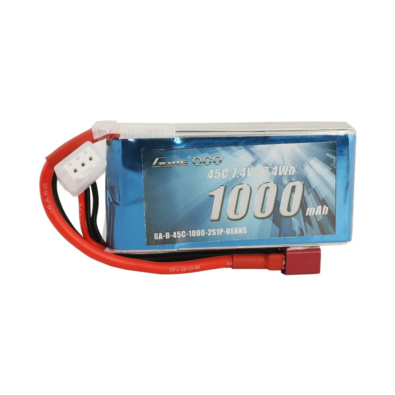 GA45C10002SD Gens Ace 1000mAh 2S 45C Lipo Battery Pack With Deans Plug 1 GA45C10002SD Gens Ace 1000mAh 2S 45C Lipo Battery Pack With Deans Plug