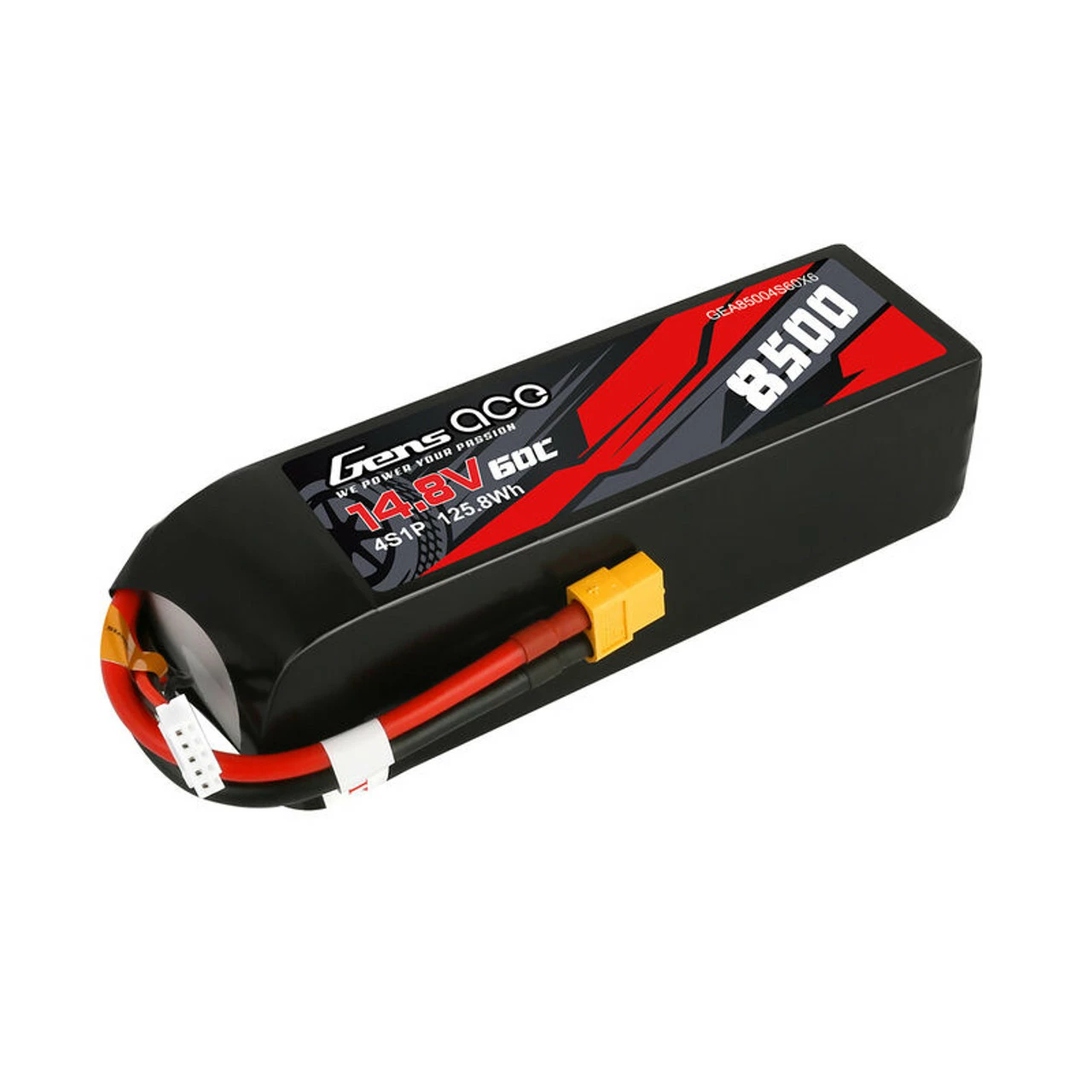 GA60C85004SXT60 GENS ACE 14.8V 8500mAh 4S 60C LiPo Battery: XT60 1 GA60C85004SXT60 GENS ACE 14.8V 8500mAh 4S 60C LiPo Battery: XT60
