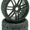 GRP TYRES GTX01-S1 GRP 1:8 GT T01 REVO S1 XXSoft Belted Tire W/ Spoked Black Wheel (2)
