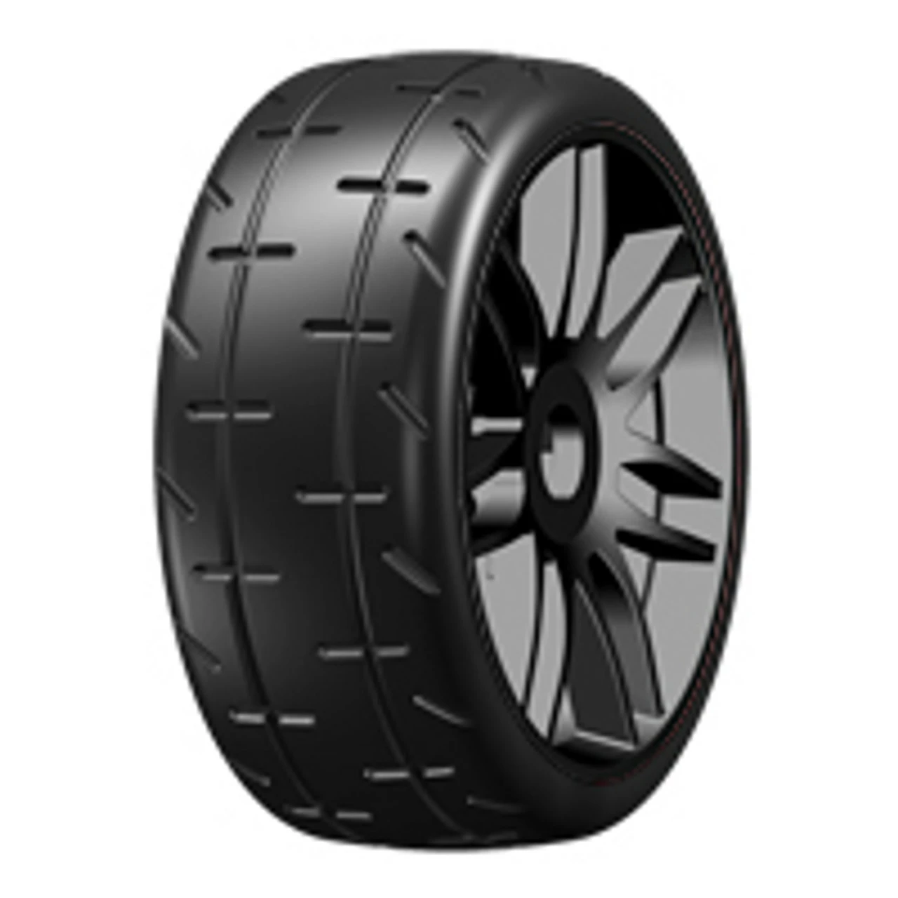 GTX01-S7 GRP Tyres 1/8 GT T01 Revo S7 Medium Hard Mounted Tire Pair On Black Spoked Wheel 1 GTX01-S7 GRP Tyres 1/8 GT T01 Revo S7 Medium Hard Mounted Tire Pair On Black Spoked Wheel