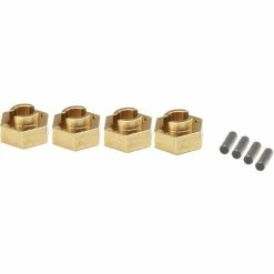 HRASXTF10H HOT RACING Brass Stock Wheels Hub, 7mm Hex: SCX24