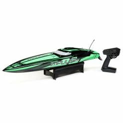 PRO BOAT PRB08037T1 ProBoat Impulse 32" Brushless Deep-V RTR With Smart, Black/Green -AIRPLANES SHOP prb08037t1 1 33093.1666283590