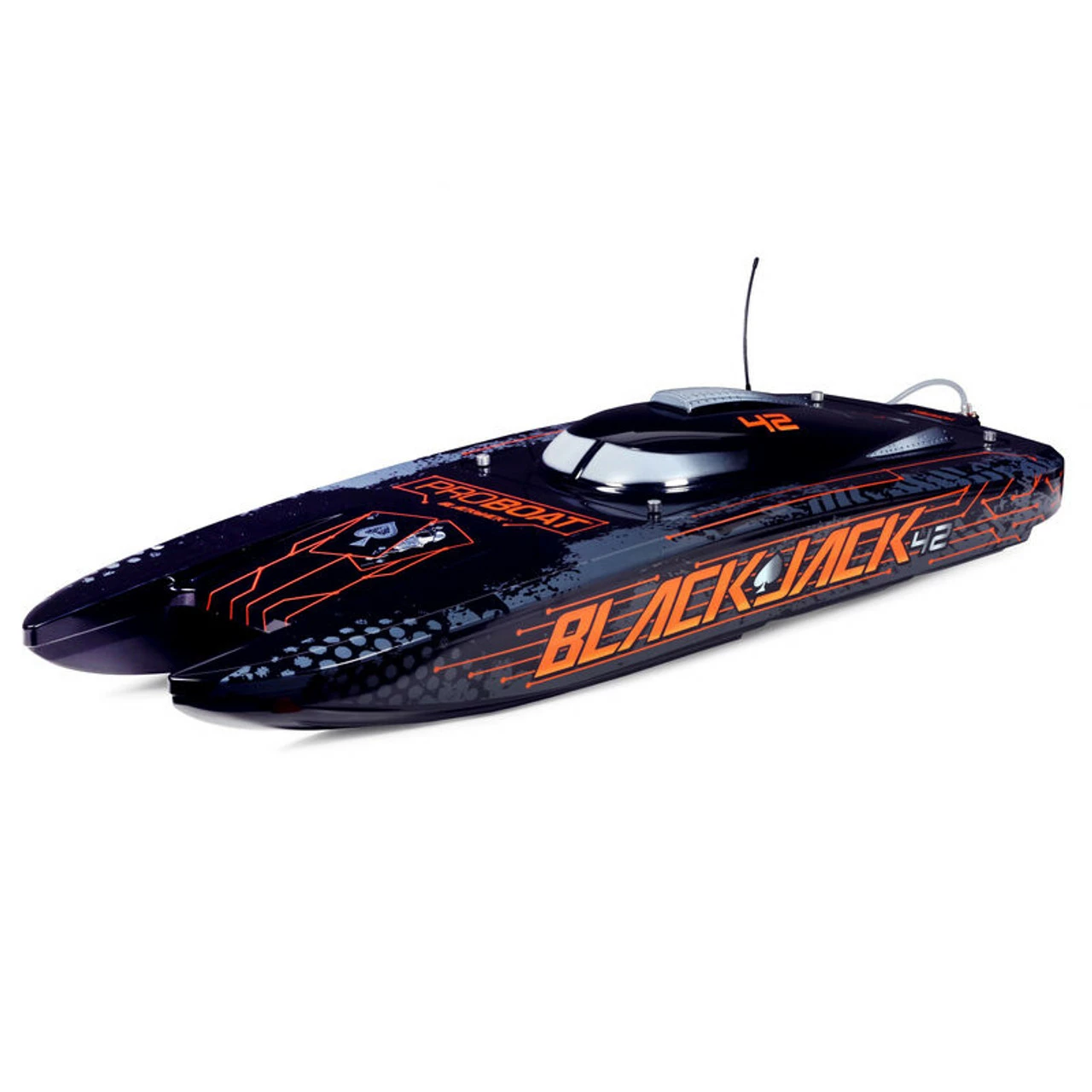 PRB08043T1 PRO BOAT Blackjack 42" 8S Brushless Catamaran RTR: Black/Orange 1 PRB08043T1 PRO BOAT Blackjack 42" 8S Brushless Catamaran RTR: Black/Orange