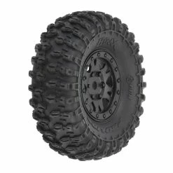 PRO1019410 PRO-LINE 1/24 Hyrax Front/Rear 1.0" Tires Mounted 7mm Black Impulse (4): SCX24