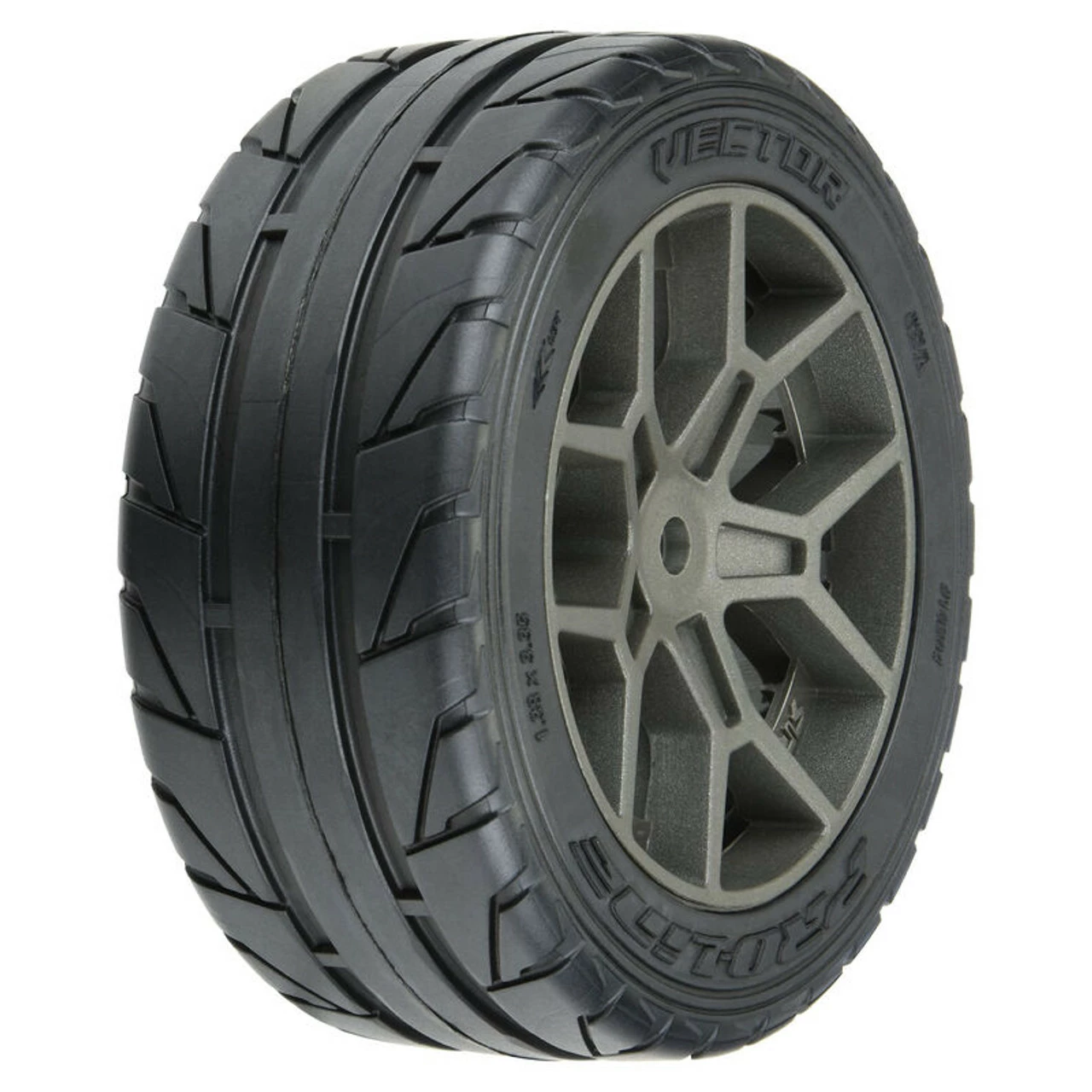 PRO BOAT PRO1020410 PRO-LINE 1/8 Vector S3 Front/Rear 35/85 2.4" Belted Mounted Tires, 14mm Gray: Vendetta 2 PRO BOAT PRO1020410 PRO-LINE 1/8 Vector S3 Front/Rear 35/85 2.4" Belted Mounted Tires, 14mm Gray: Vendetta - Image 2