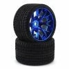 SRC1001BC Sweep Road Crusher Belted Pre-Mounted Monster Truck Tires (Blue) (2pc Set)