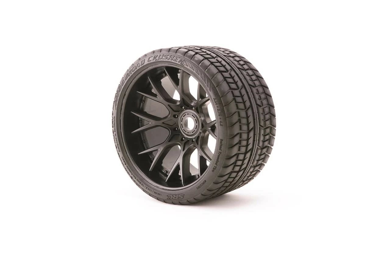 SRC1001B SRC Monster Truck Road Crusher Belted Tire Preglued On WHD Black Wheel 2pc Set 1 SRC1001B SRC Monster Truck Road Crusher Belted Tire Preglued On WHD Black Wheel 2pc Set