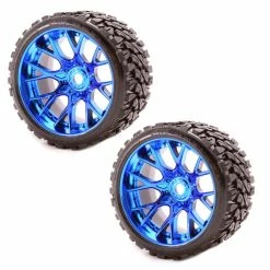 SRC1001BC Sweep Road Crusher Belted Pre-Mounted Monster Truck Tires (Blue) (2pc Set) -AIRPLANES SHOP src1001bc 45740.1666283260