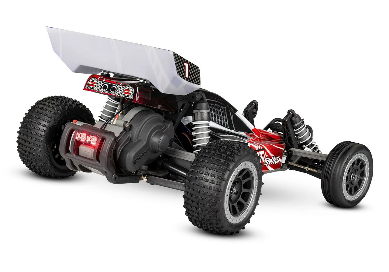 TRA24054-61RBLK Traxxas Bandit 1/10 RTR 2WD Electric Buggy W/LED Lights W/XL-5 ESC, TQ 2.4GHz Radio, Battery & DC Charger - Red/Black 4 TRA24054-61RBLK Traxxas Bandit 1/10 RTR 2WD Electric Buggy W/LED Lights W/XL-5 ESC, TQ 2.4GHz Radio, Battery & DC Charger - Red/Black - Image 4