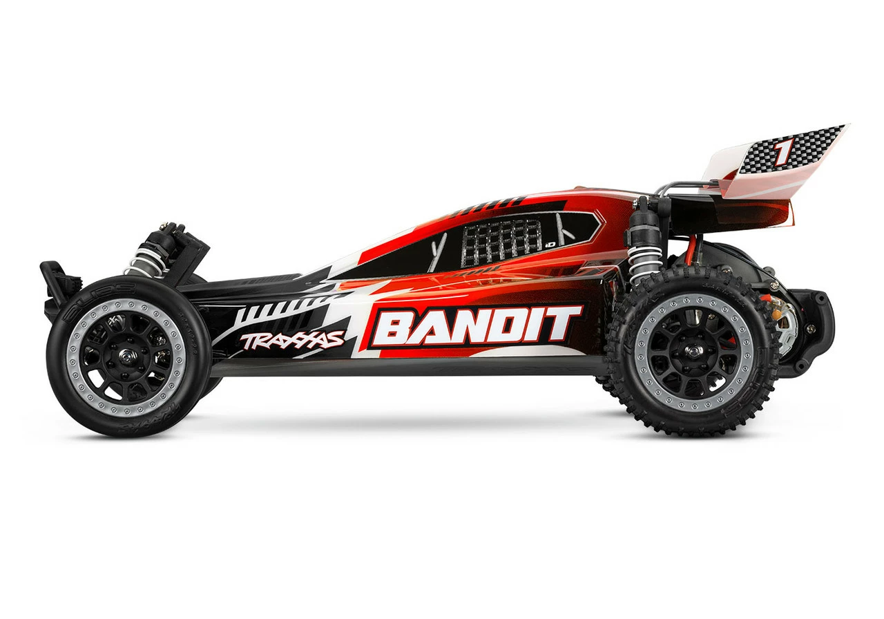 TRA24054-61RBLK Traxxas Bandit 1/10 RTR 2WD Electric Buggy W/LED Lights W/XL-5 ESC, TQ 2.4GHz Radio, Battery & DC Charger - Red/Black 3 TRA24054-61RBLK Traxxas Bandit 1/10 RTR 2WD Electric Buggy W/LED Lights W/XL-5 ESC, TQ 2.4GHz Radio, Battery & DC Charger - Red/Black - Image 3