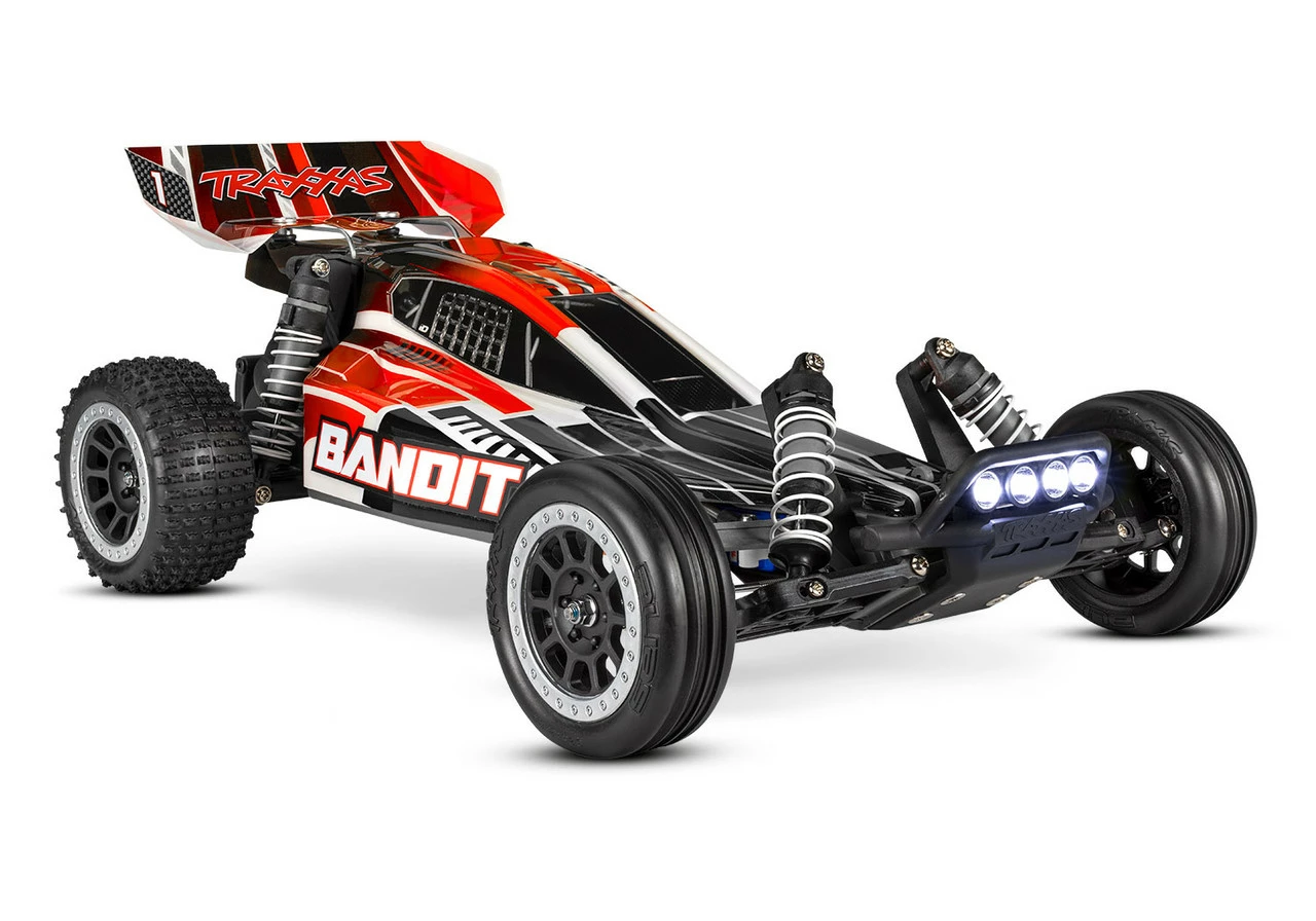 TRA24054-61RBLK Traxxas Bandit 1/10 RTR 2WD Electric Buggy W/LED Lights W/XL-5 ESC, TQ 2.4GHz Radio, Battery & DC Charger - Red/Black 1 TRA24054-61RBLK Traxxas Bandit 1/10 RTR 2WD Electric Buggy W/LED Lights W/XL-5 ESC, TQ 2.4GHz Radio, Battery & DC Charger - Red/Black