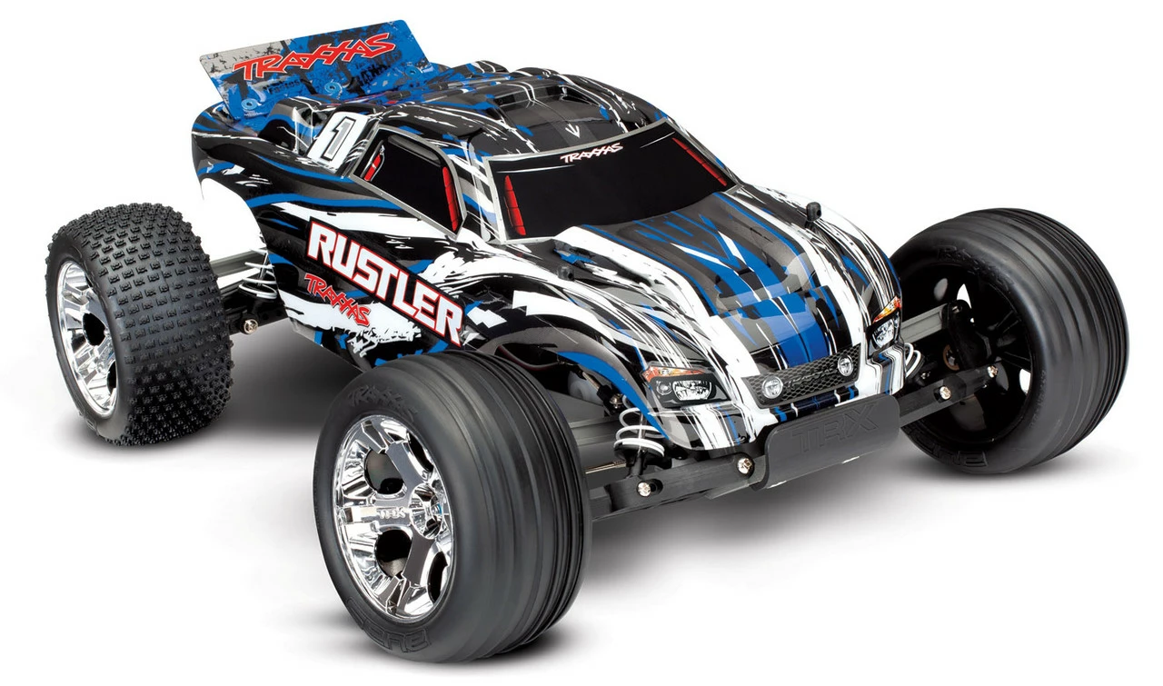TRA37054-4BLU TRAXXAS RUSTLER: 1/10 SCALE STADIUM TRUCK - BLUE 1 TRA37054-4BLU TRAXXAS RUSTLER: 1/10 SCALE STADIUM TRUCK - BLUE