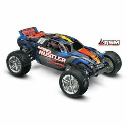 TRA44096-3SILBLU Traxxas 1/10 Nitro Rustler 2WD RTR TQ/TSM Silver/Blue