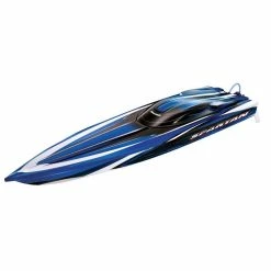TRA57076-4B Traxxas Spartan Brushless 36" Muscleboat TSM RTR Blue -AIRPLANES SHOP tra57076 4b 30257.1666282430