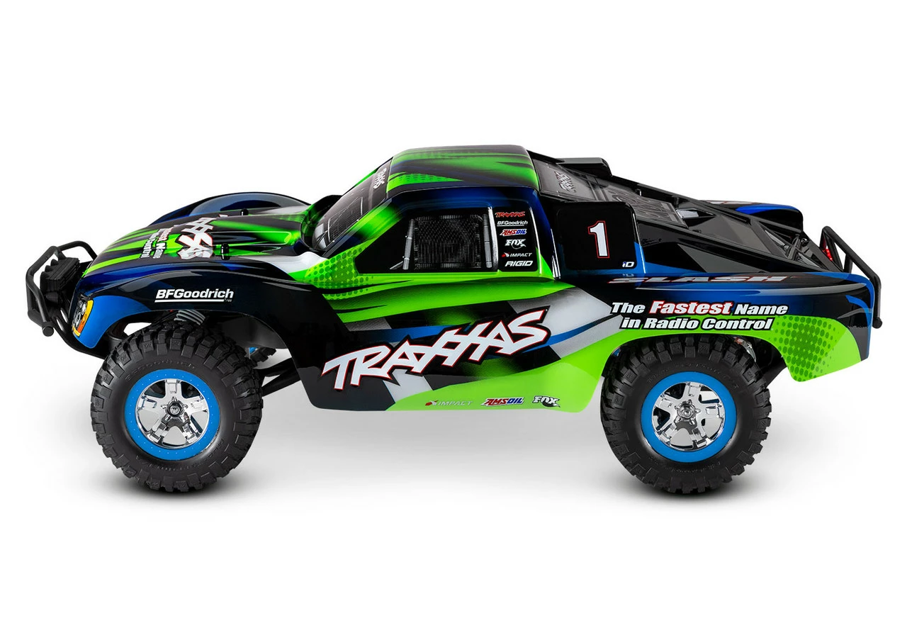 TRA58034-61GRN TRAXXAS Slash 1/10 RTR Short Course Truck W/ LED Lights, TQ 2.4GHz Radio, Battery And DC Charger - Green 3 TRA58034-61GRN TRAXXAS Slash 1/10 RTR Short Course Truck W/ LED Lights, TQ 2.4GHz Radio, Battery And DC Charger - Green - Image 3
