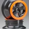 TRA5868X Traxxas Wheel SCT Black Orange Beadlock 4WD F/R 2WD