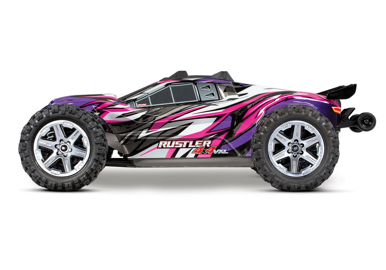 TRA67076-4PNK Traxxas Rustler VXL 4x4 Brushless RTR 1/10 4WD Truck - Pink 3 TRA67076-4PNK Traxxas Rustler VXL 4x4 Brushless RTR 1/10 4WD Truck - Pink - Image 3