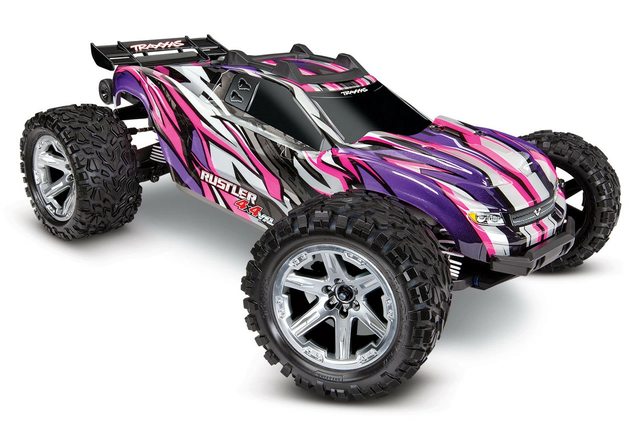 TRA67076-4PNK Traxxas Rustler VXL 4x4 Brushless RTR 1/10 4WD Truck - Pink 1 TRA67076-4PNK Traxxas Rustler VXL 4x4 Brushless RTR 1/10 4WD Truck - Pink