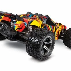 TRA67076-4SLRF Traxxas Rustler VXL 4x4 Brushless RTR 1/10 4WD Truck - Solar Flare -AIRPLANES SHOP tra67076 4slrf 2 40593.1666283615