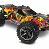 TRA67076-4SLRF Traxxas Rustler VXL 4x4 Brushless RTR 1/10 4WD Truck - Solar Flare