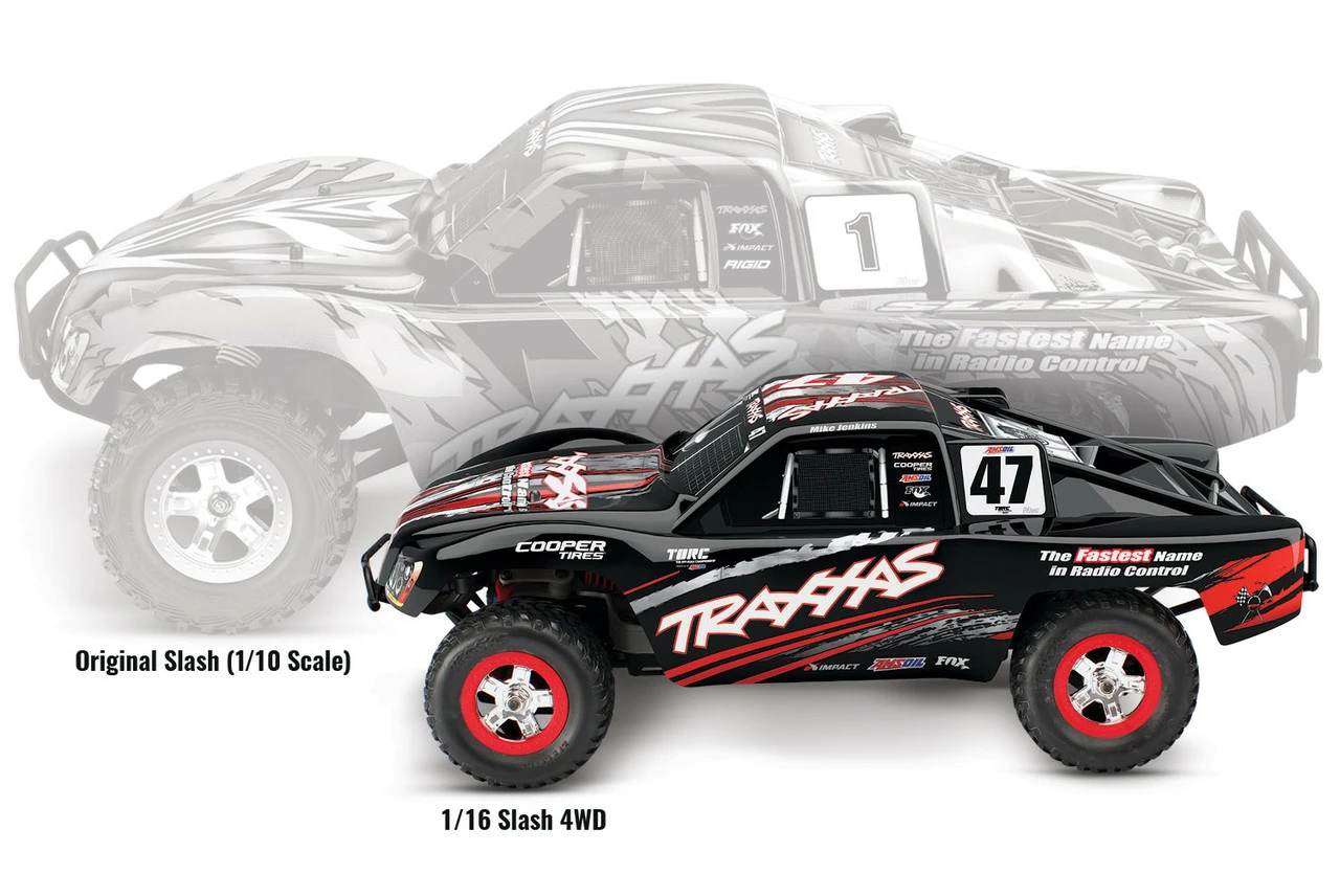 TRA70054-1MIKE TRAXXAS Slash 4x4 4WD 1/16 Scale RTR Short Course Truck W/TQ 2.4GHz Radio, Battery & DC Charger - Black/Mike Jenkins 4 TRA70054-1MIKE TRAXXAS Slash 4x4 4WD 1/16 Scale RTR Short Course Truck W/TQ 2.4GHz Radio, Battery & DC Charger - Black/Mike Jenkins - Image 4