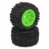 TRA8672G Traxxas Tires & Wheels, Assembled, Glued (green Wheels, Talon EXT Tires, Foam Inserts) (2) (17mm Splined) (TSM Rated)