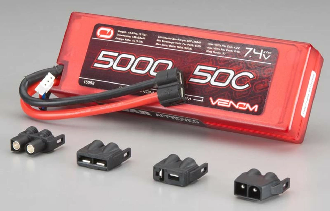 VEN-15058 Venom LiPo 2S 7.4V 5000mAh 50C Sport Power Universal 1 VEN-15058 Venom LiPo 2S 7.4V 5000mAh 50C Sport Power Universal