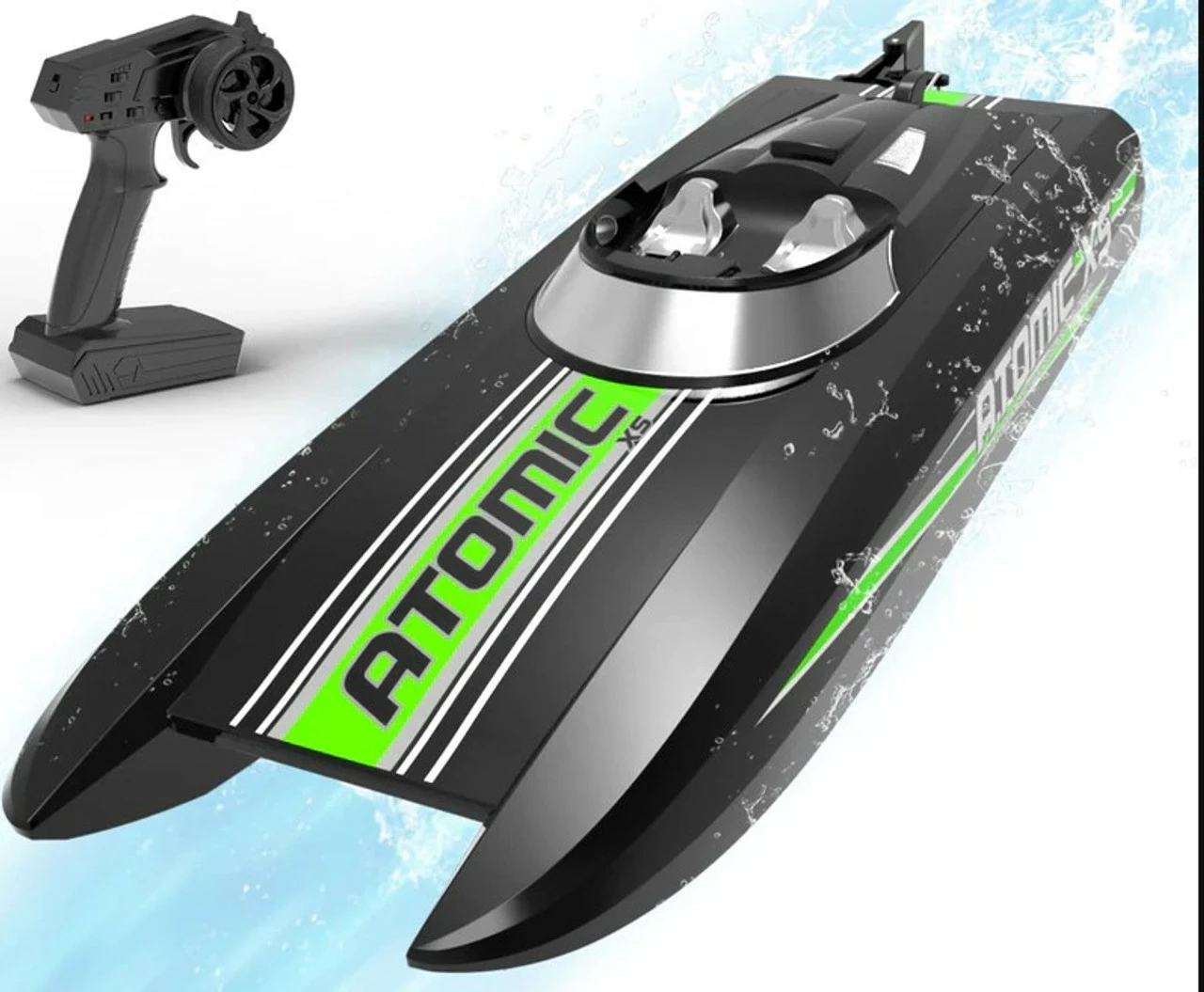 VOL79117 VOLANTEX RC Atomic XS Boat With Reverse Function - Black 1 VOL79117 VOLANTEX RC Atomic XS Boat With Reverse Function - Black